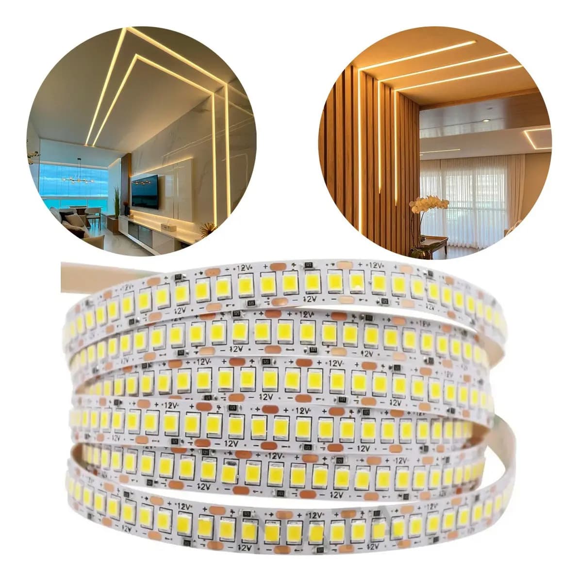 Fita Led 3528 240led 5m 24w/m 10mm P Perfil Led 2880lm Luz Branco-frio