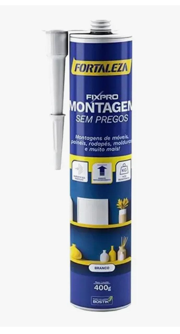 Adesivo Montagem Fortaleza SEM Pregos Madeira Gesso 400G- Branco